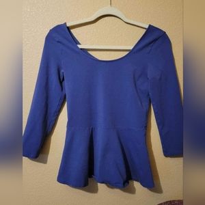 Women's blue 3/4 sleeve blouses for